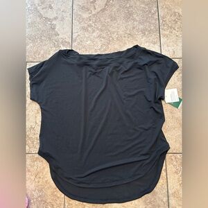 Halara Black wide neck tee XL NWT